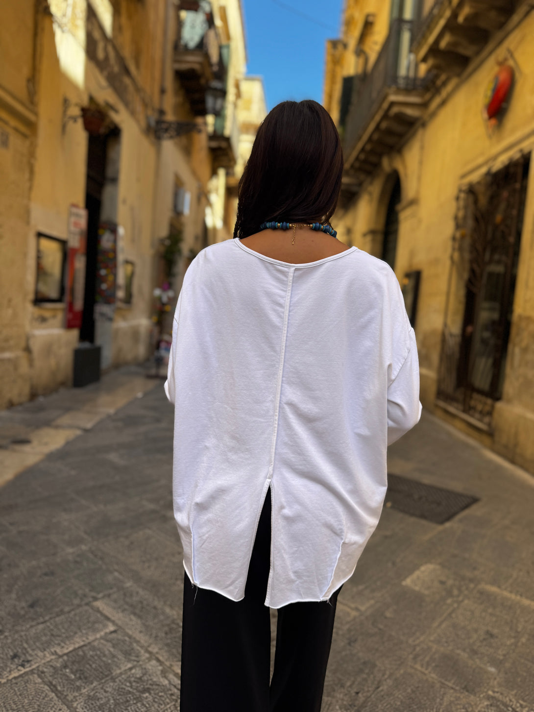 Maglia felpata oversized spacco posteriore Lisa-maglia-Bijondo-Bijondo