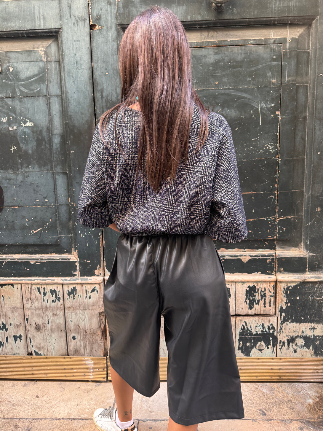 Maglia neoprene fantasia pied de poule Veronica-maglia-Bijondo-Bijondo