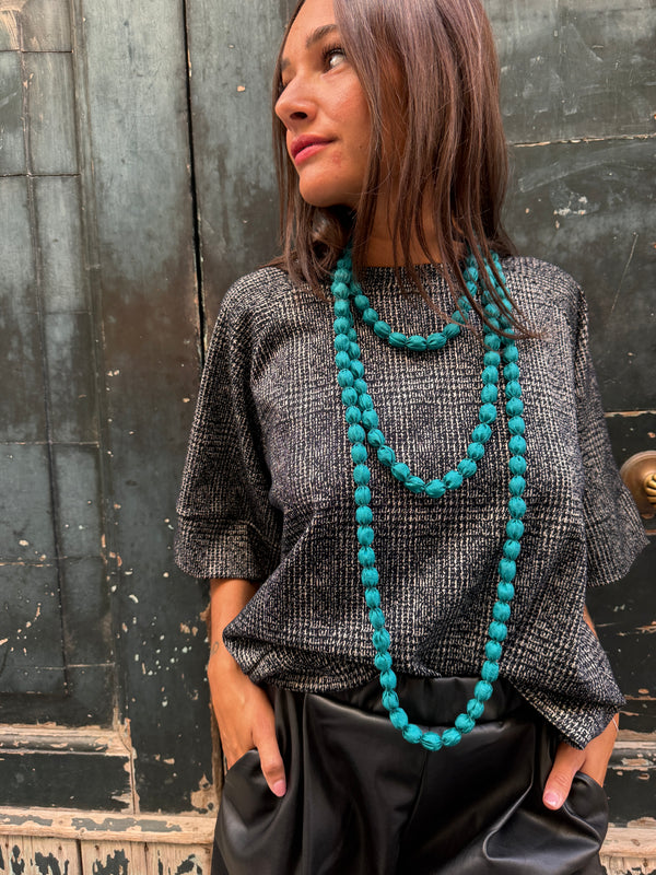 Maglia neoprene fantasia pied de poule Veronica-maglia-Bijondo-Nero-taglia unica-Bijondo