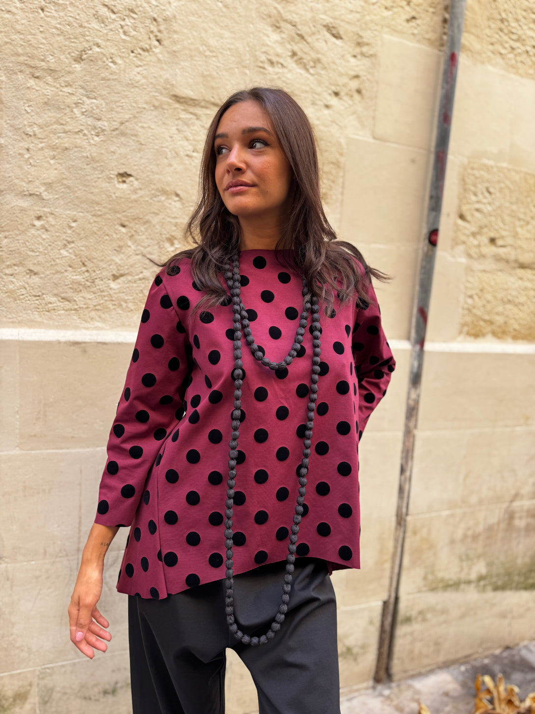 Maglia punto milano pois Mary-top-Bijondo-Bijondo