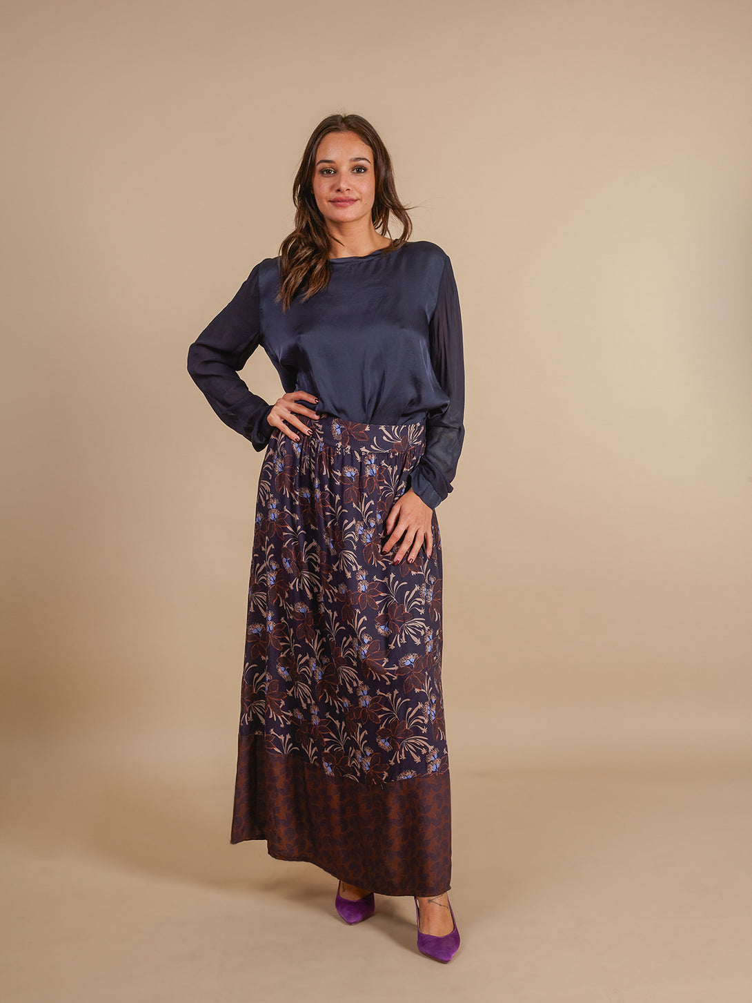 Maglia raso viscosa Mila-Maglia-Bijondo-Blu-S-Bijondo