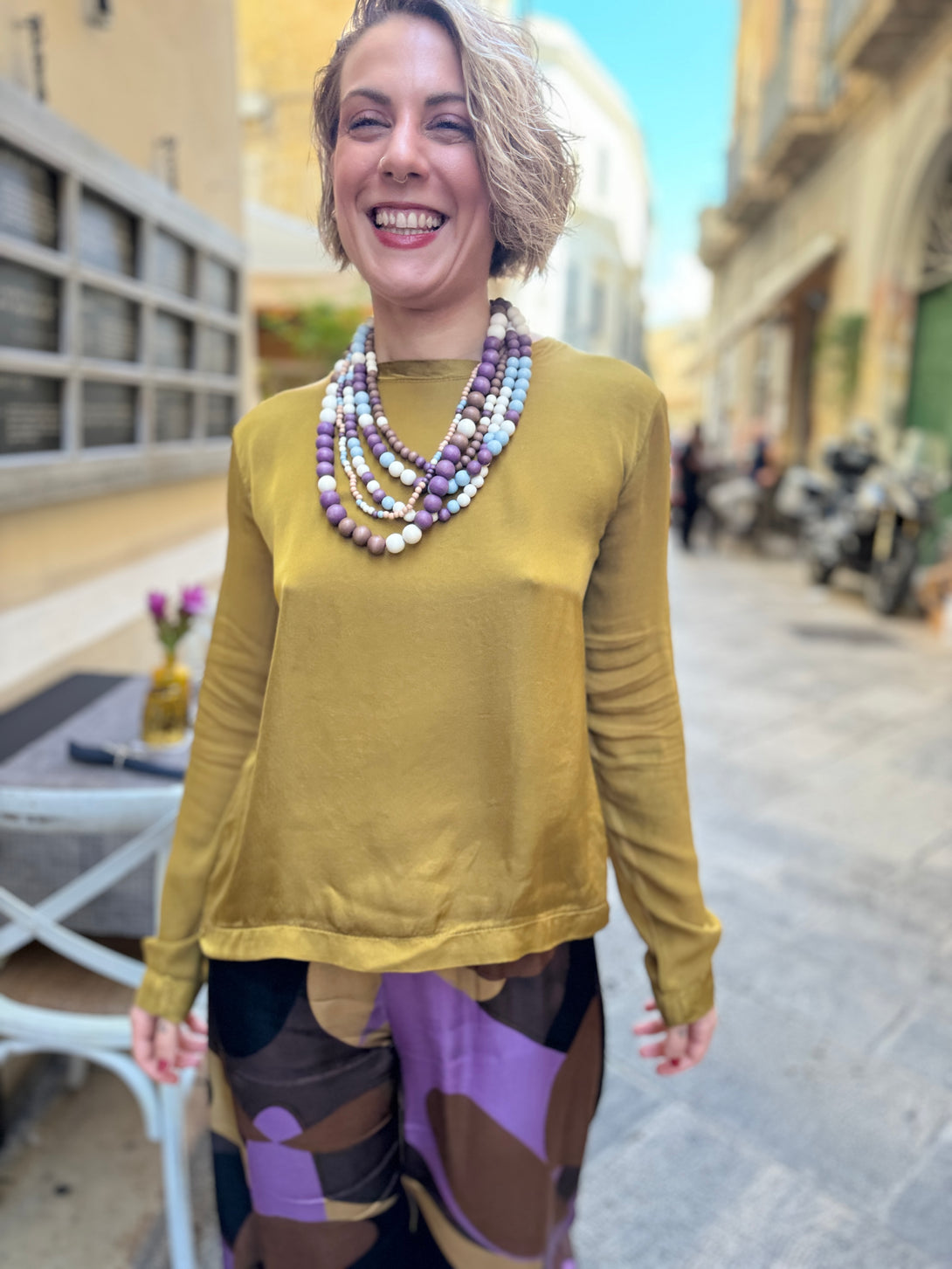 Maglia raso viscosa Mila-Maglia-Bijondo-Senape-S-Bijondo