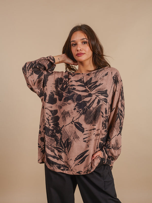 Maglia viscosa e lana Axelle-Maglia-Bijondo-Floreale-taglia unica-Bijondo