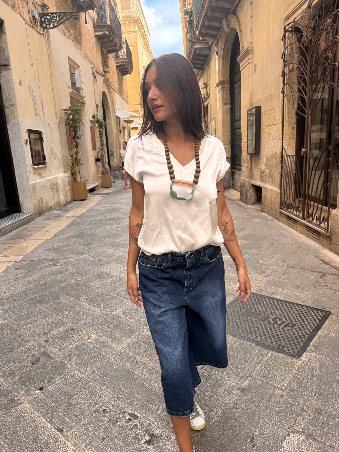 Maglietta viscosa raso Alice-maglia-Bijondo-Bianco-S-Bijondo