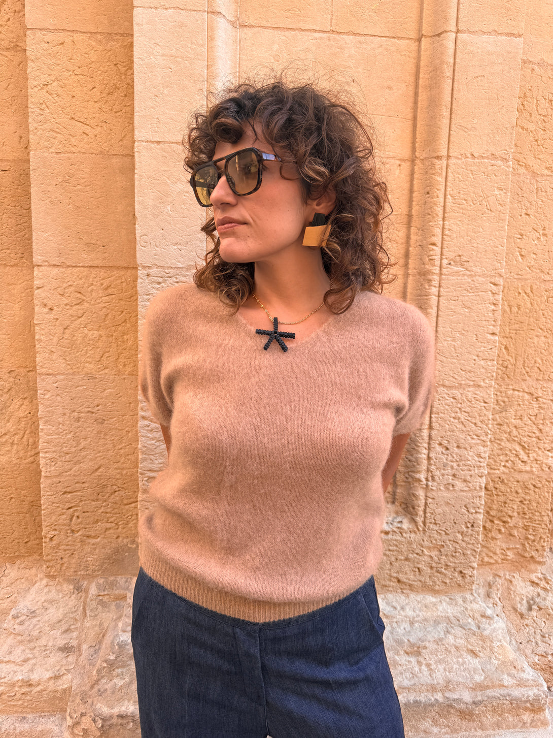 Maglioncino Super Kid Mohair e lana Merino-Maglione-Bijondo-Beige-taglia unica-Bijondo