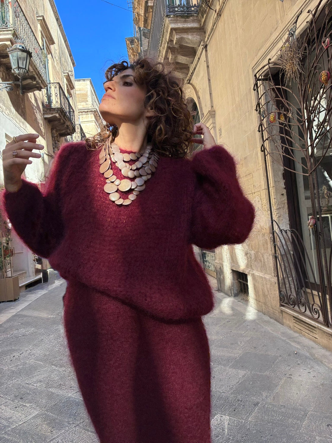 Maglione Kid Mohair Alva-Maglione-Bijondo-Bordeaux-taglia unica-Bijondo