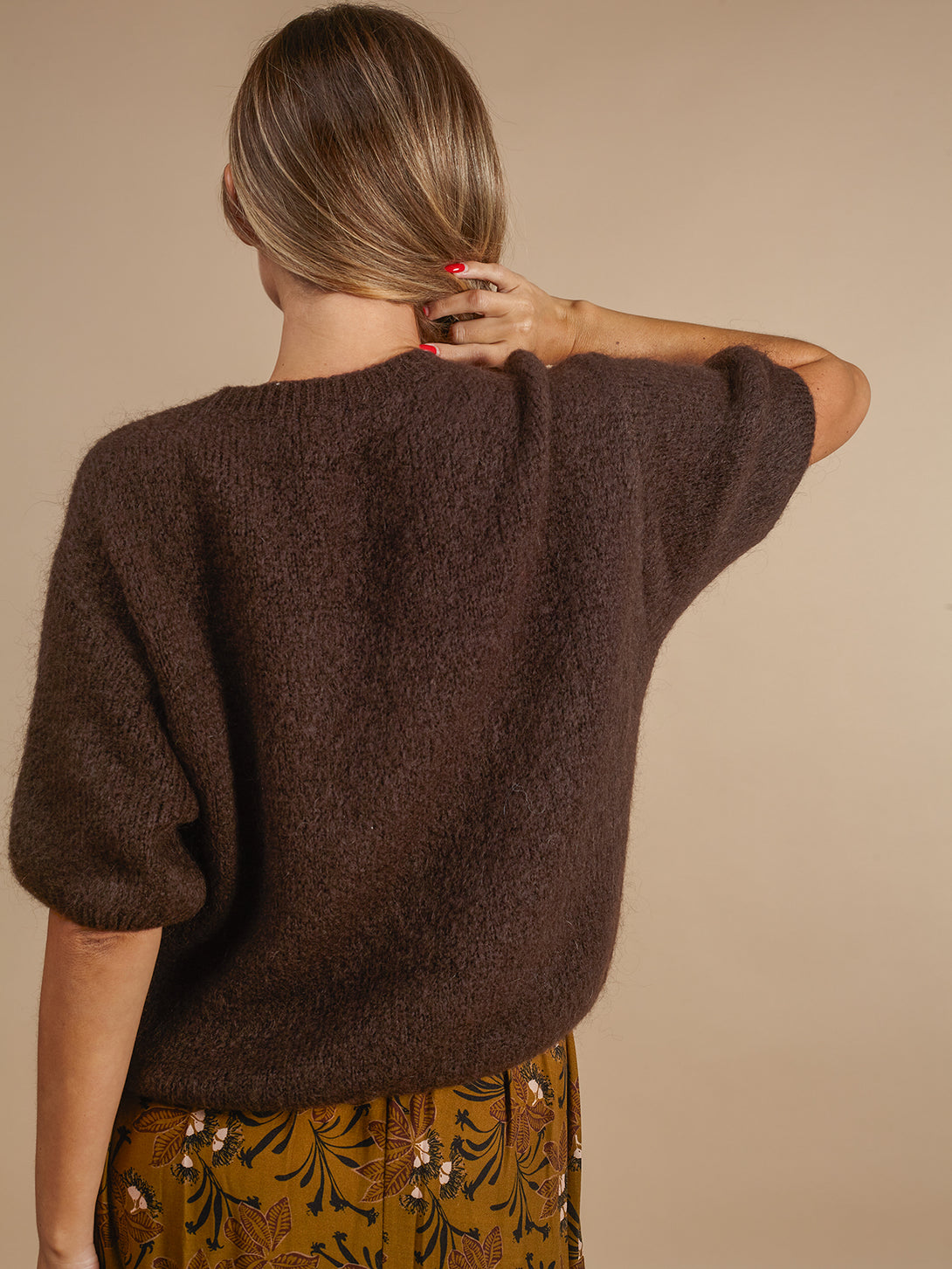 Maglione Kid Mohair manica corta Gavina-Maglione-Bijondo-Bijondo