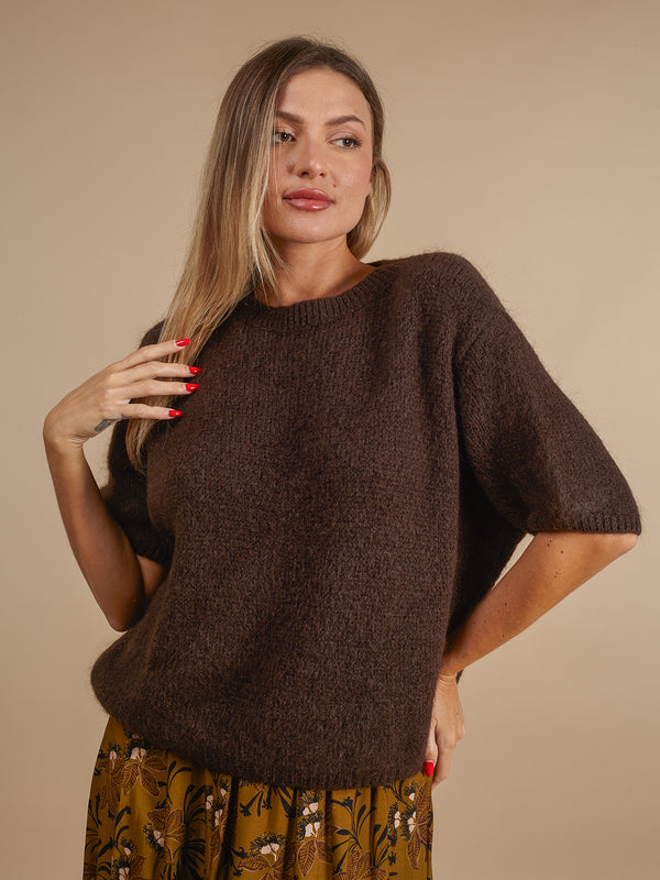 Maglione Kid Mohair manica corta Gavina-Maglione-Bijondo-Bijondo