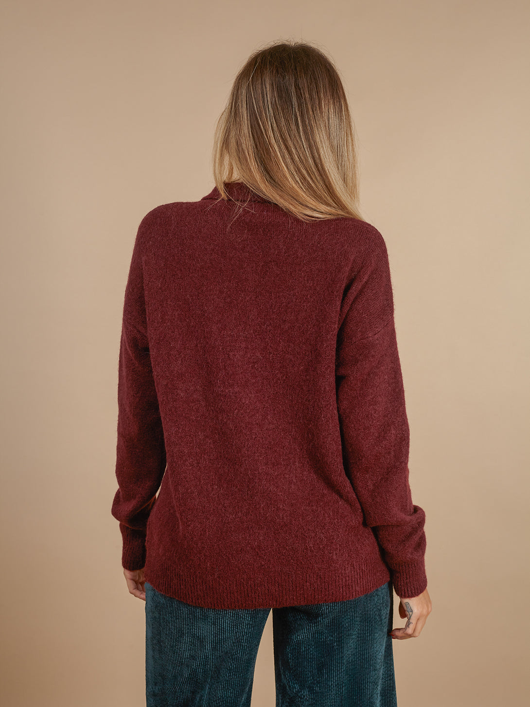 Maglione alpaca con colletto e bottoni Meddy-Maglione-Bijondo-Bijondo