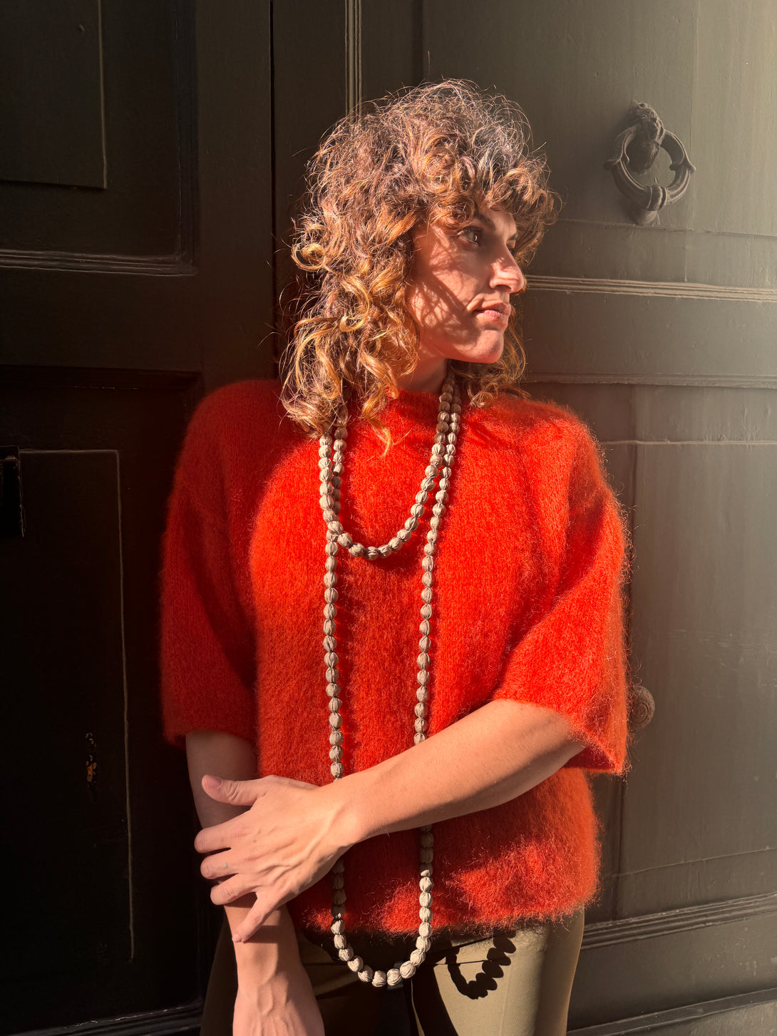 Maglione kid mohair Azzurra-Maglione-Bijondo-Arancione-taglia unica-Bijondo