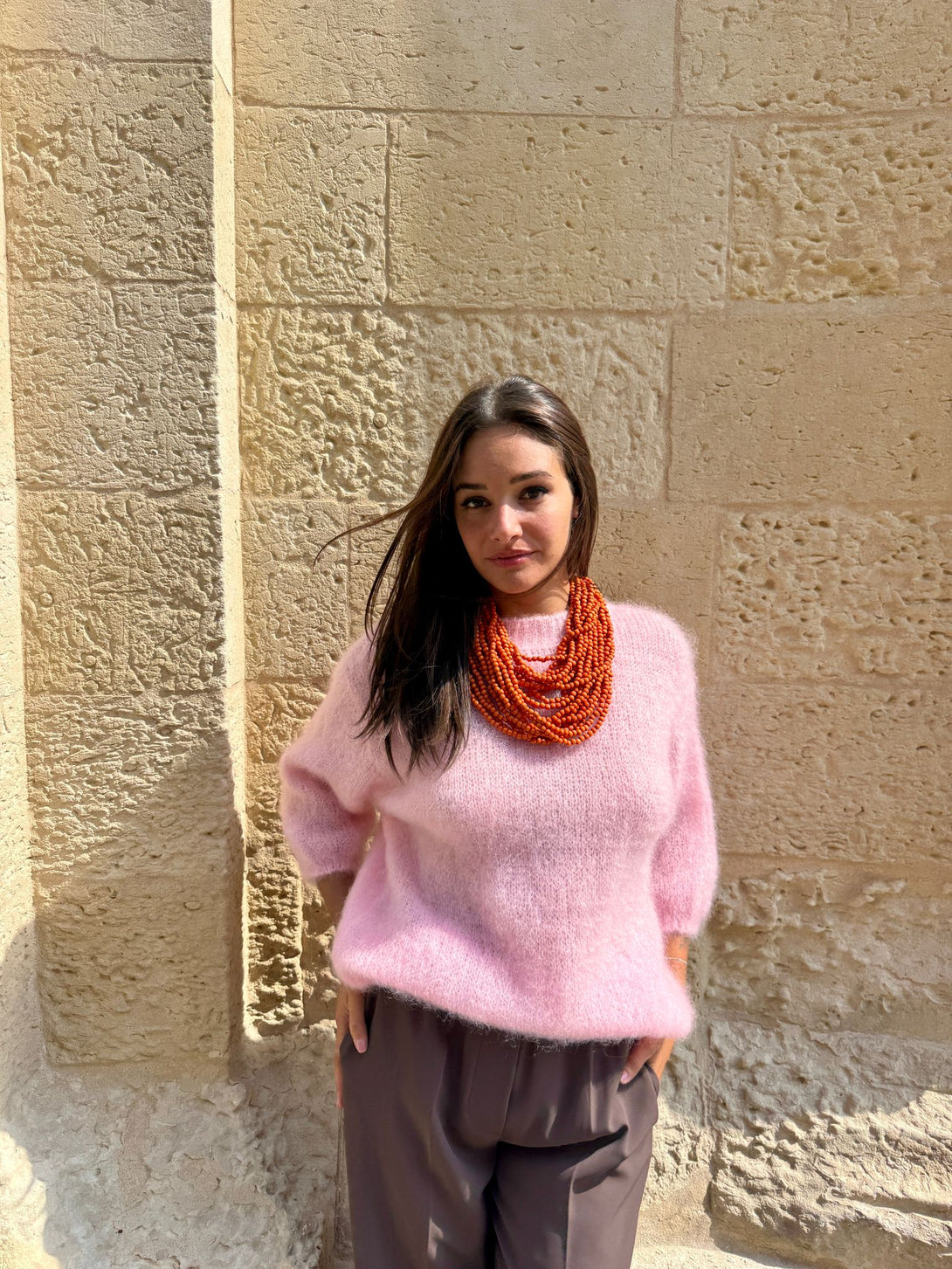 Maglione kid mohair manica a tre quarti Lucy-Maglione-Bijondo-Bijondo