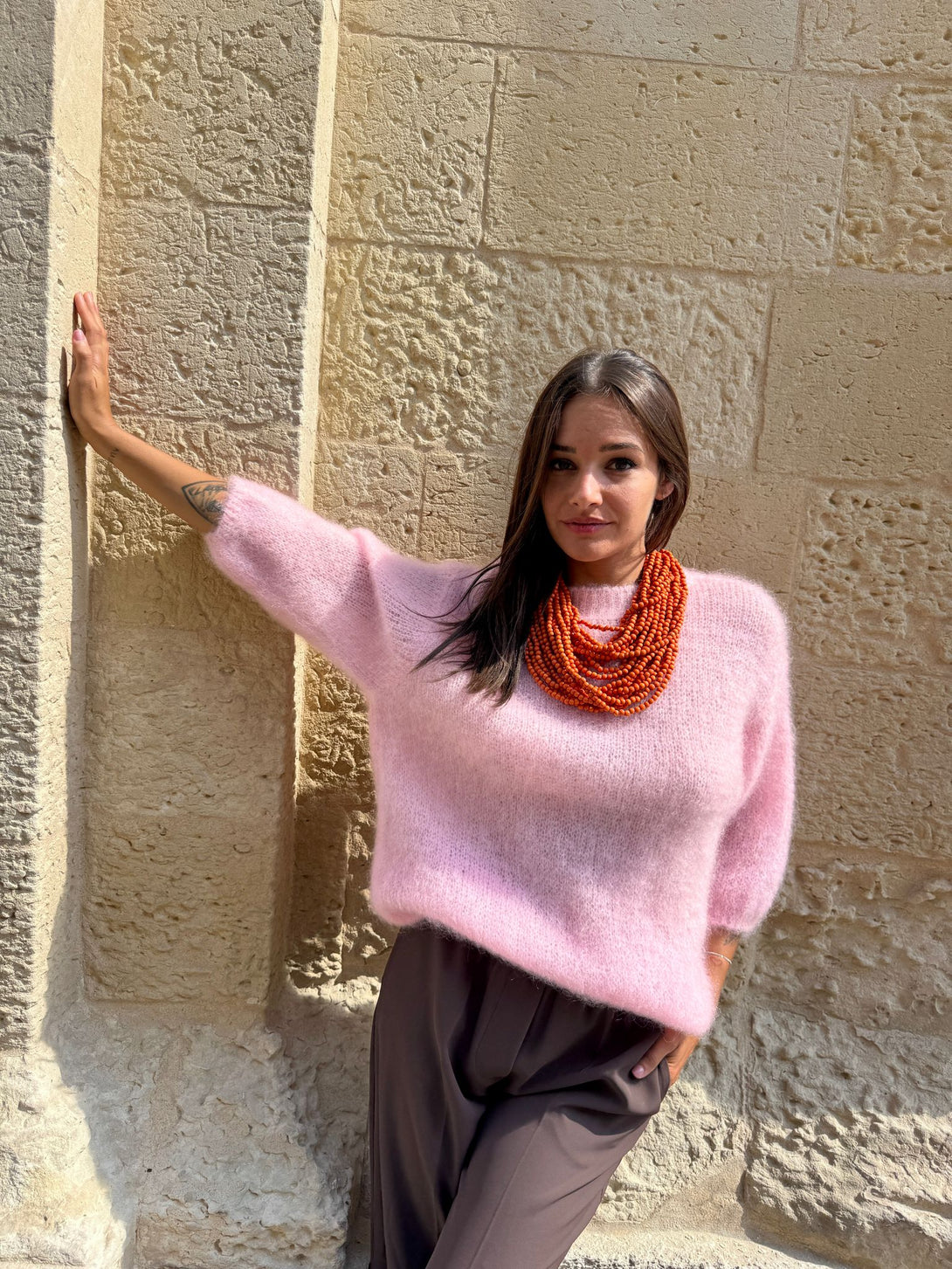 Maglione kid mohair manica a tre quarti Lucy-Maglione-Bijondo-Bijondo