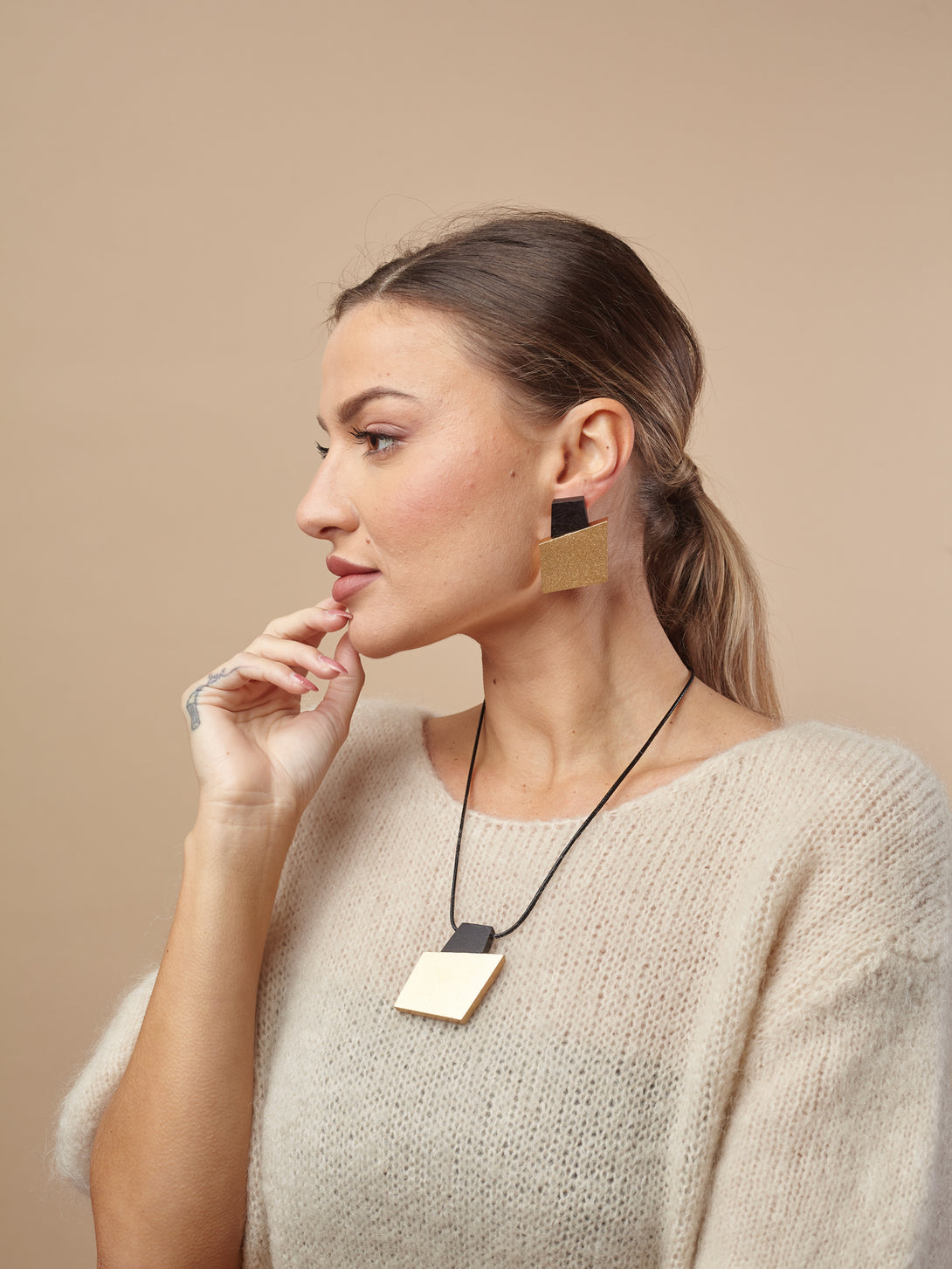 Maglione mezza manica con mohair e lana Brigitta-Maglione-Bijondo-panna-taglia unica-Bijondo