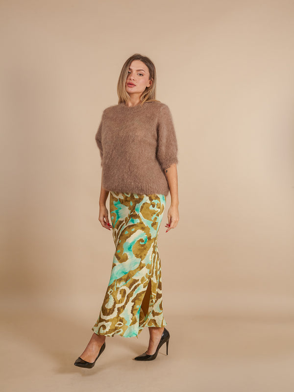 Maglione mezza manica kid mohair Lorna-Maglione-Bijondo-Tortora-taglia unica-Bijondo