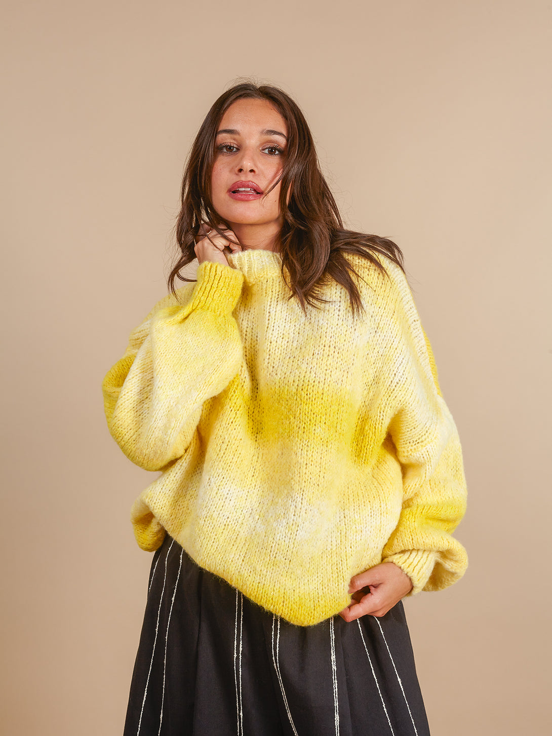 Maglione oversize lana Andy-Maglione-Bijondo-Giallo-taglia unica-Bijondo