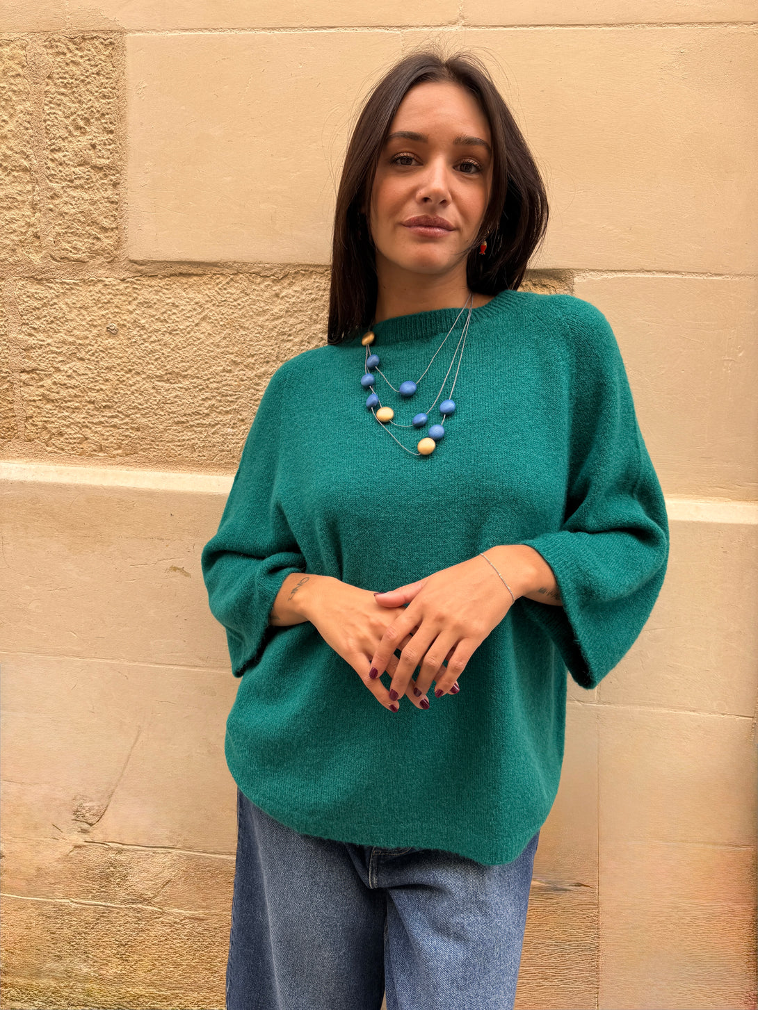 Maglione super kid mohair e lana merino Lucy-Maglione-Bijondo-Ottanio-taglia unica-Bijondo