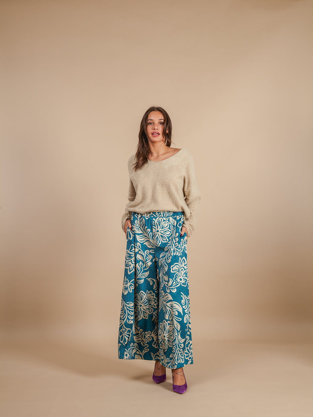 Maglione super soffice con Angora Allegra-Maglione-Bijondo-Beige-taglia unica-Bijondo