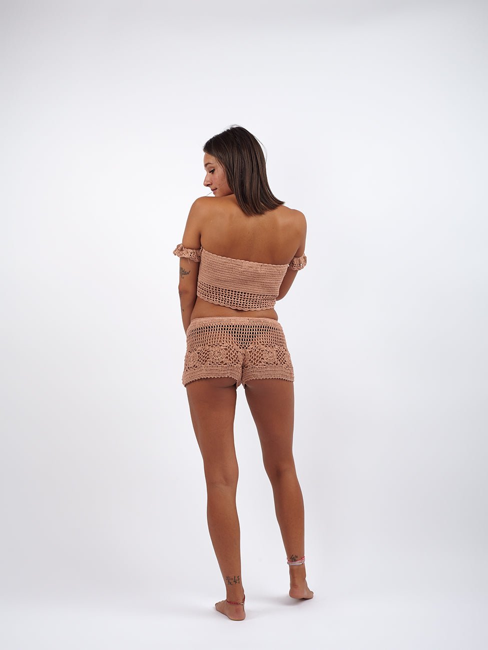 Mini shorts Crochet Beatrice - nocciola - Bijondo