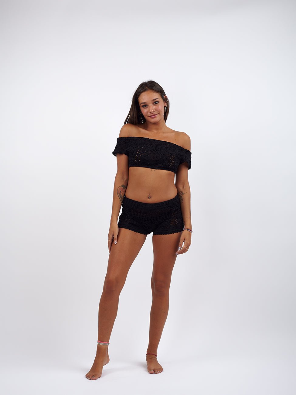 Mini shorts Crochet Beatrice - nero - Bijondo