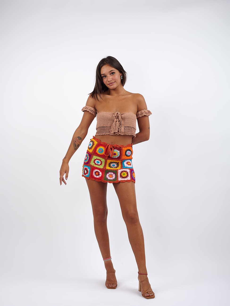 Minigonna Crochet Cora - arancione - Bijondo