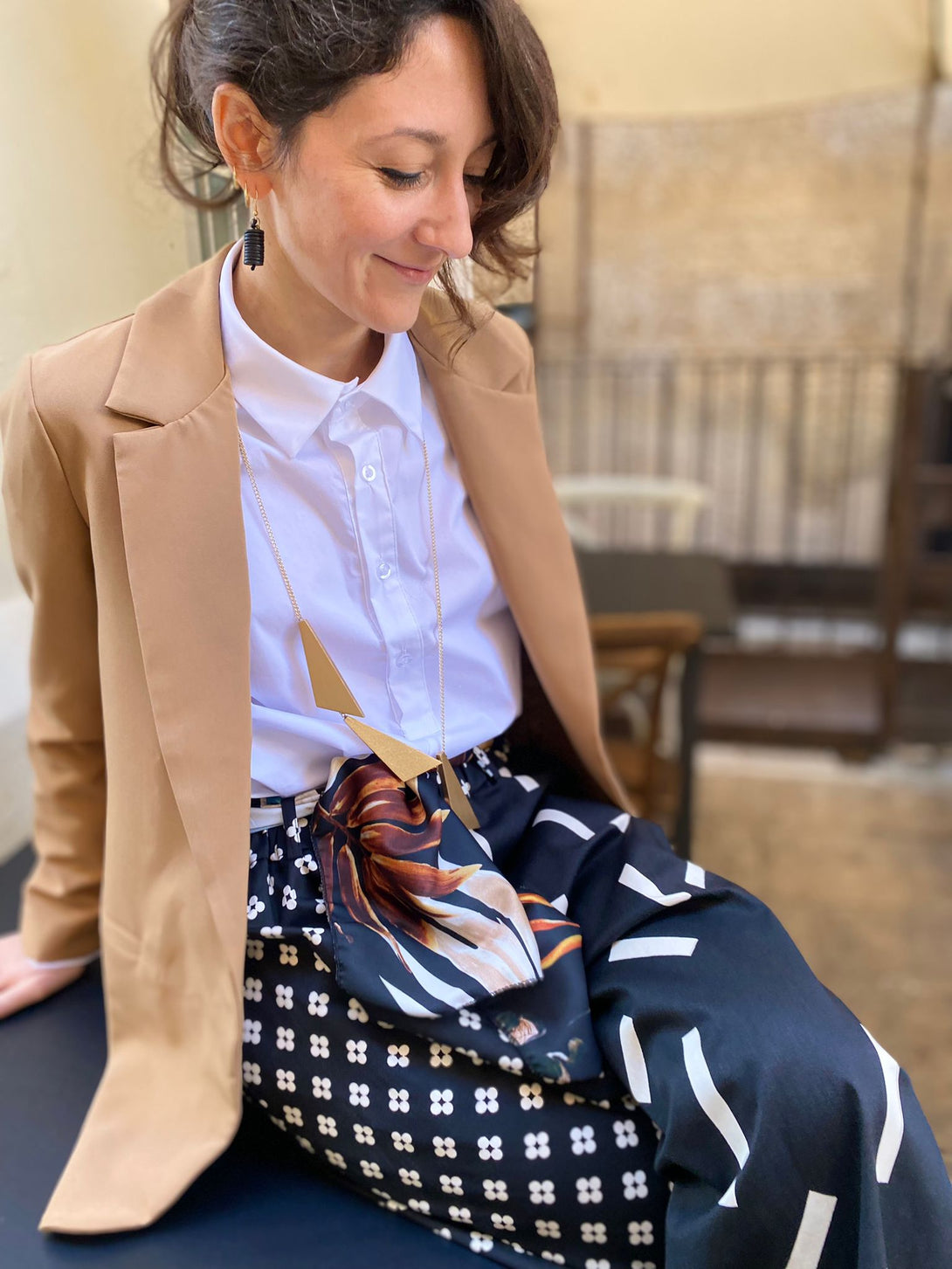 Orecchini Alaska legno-fucsia-Bijondo