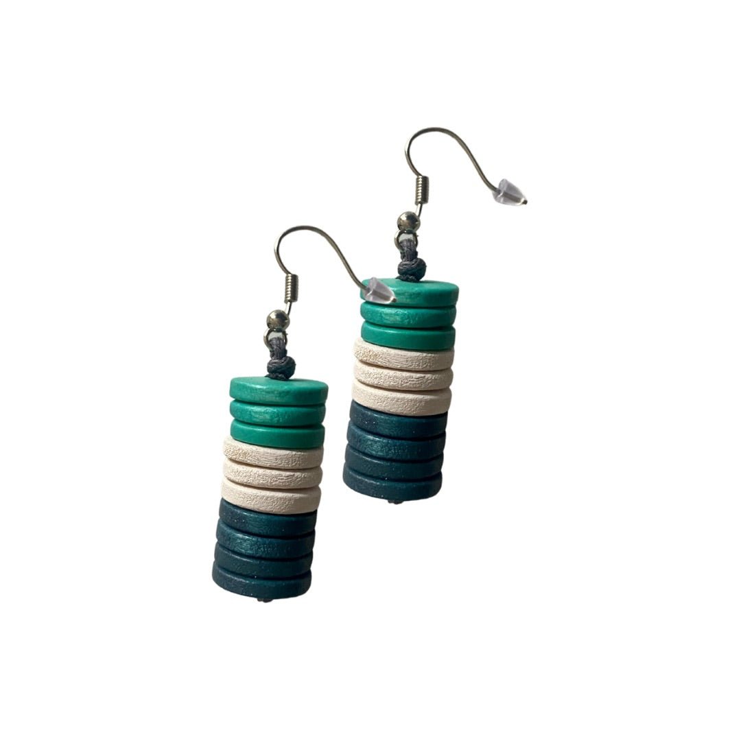 Orecchini Alaska legno - smeraldo - Bijondo
