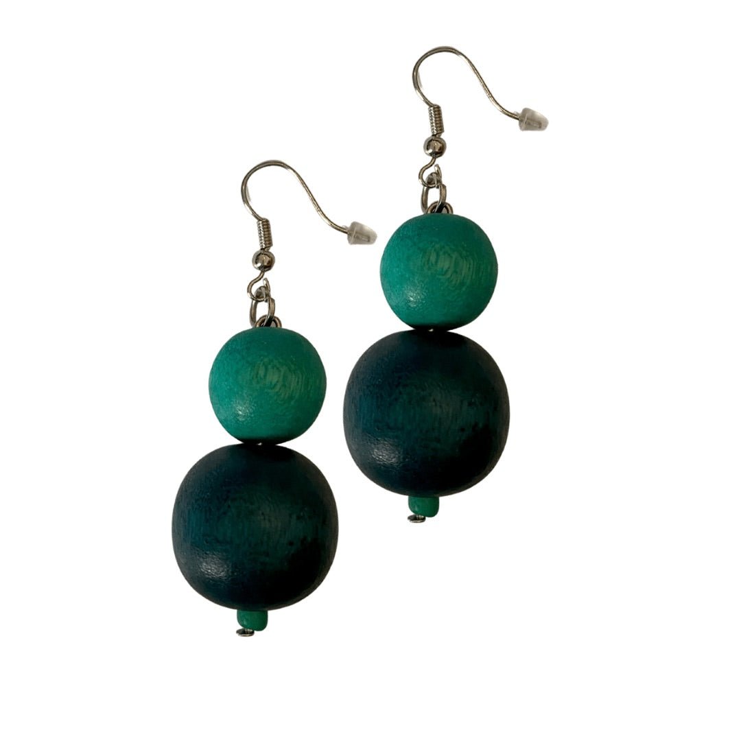 Orecchini Albania legno - petrolio - Bijondo