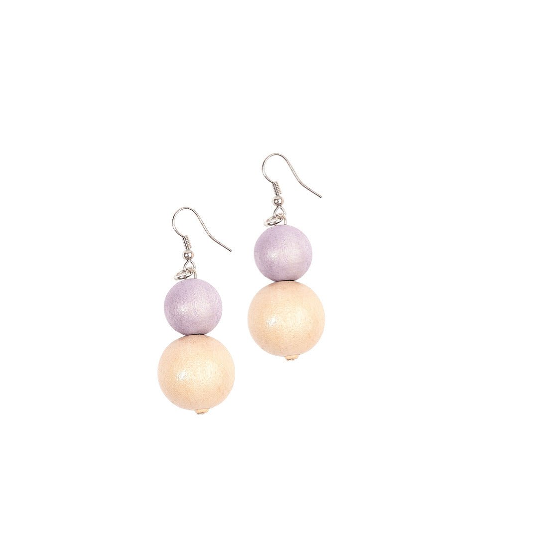 Orecchini Albania legno - viola - Bijondo