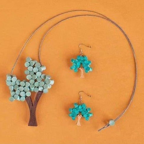 Orecchini Alberello legno - verde - Bijondo