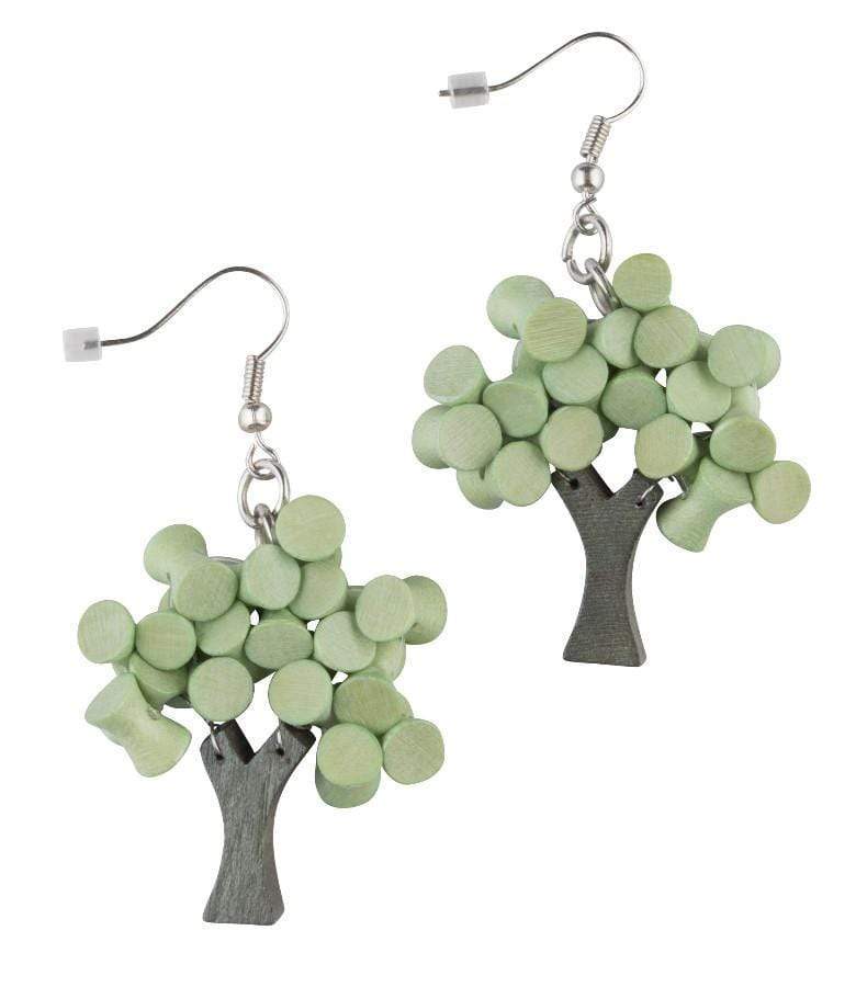 Orecchini Alberello legno - verde - Bijondo