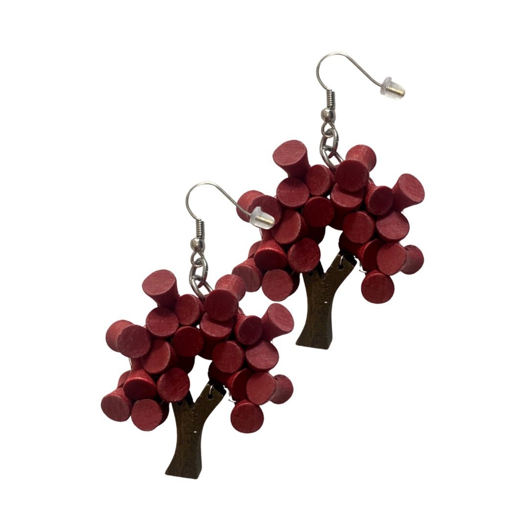Orecchini Alberello legno - bordeaux - Bijondo