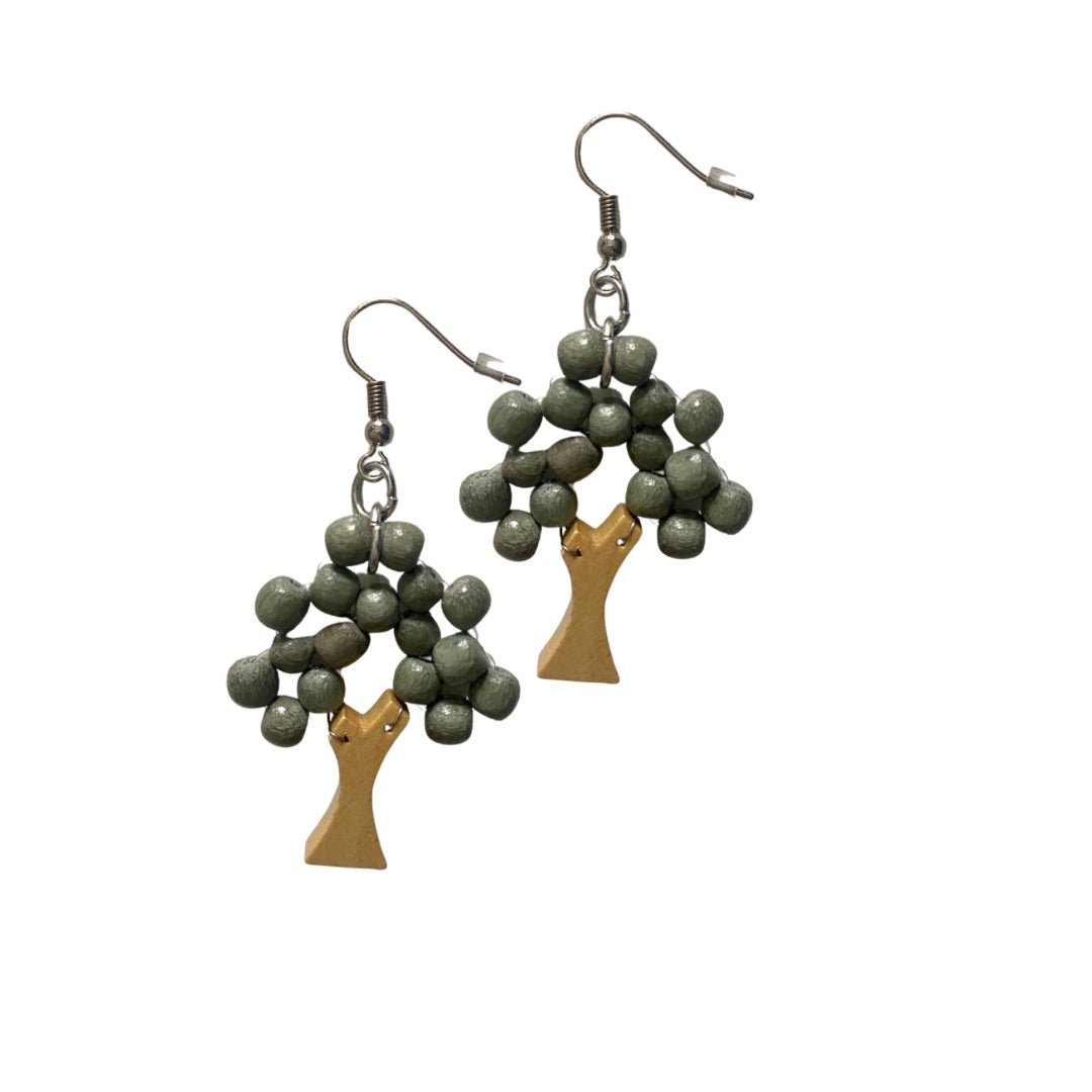 Orecchini Albero legno - verde chiaro - Bijondo