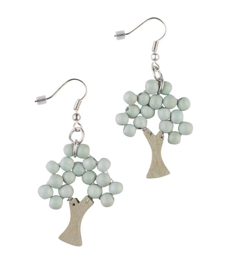 Orecchini Albero legno - salvia - Bijondo