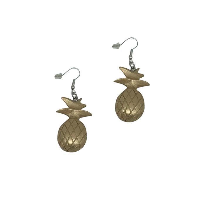 Orecchini In Argento Sterling 925 A Forma Di Ananas | Smalto Giallo - Design Simpatico