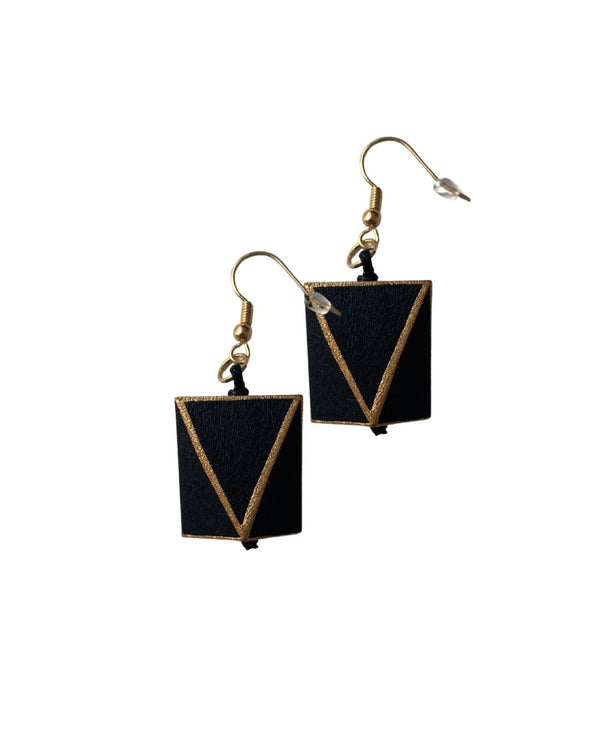 Orecchini Andorra legno metallic-nero-Bijondo