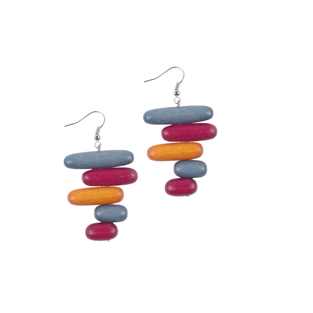 Orecchini Bahamas legno - fucsia - Bijondo