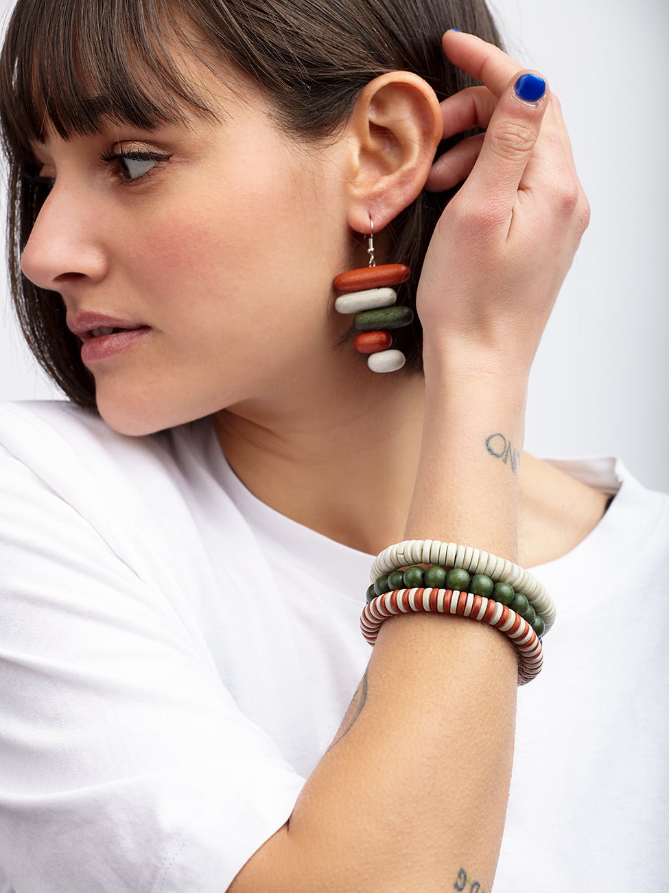 Orecchini Bahamas legno - lilla - Bijondo