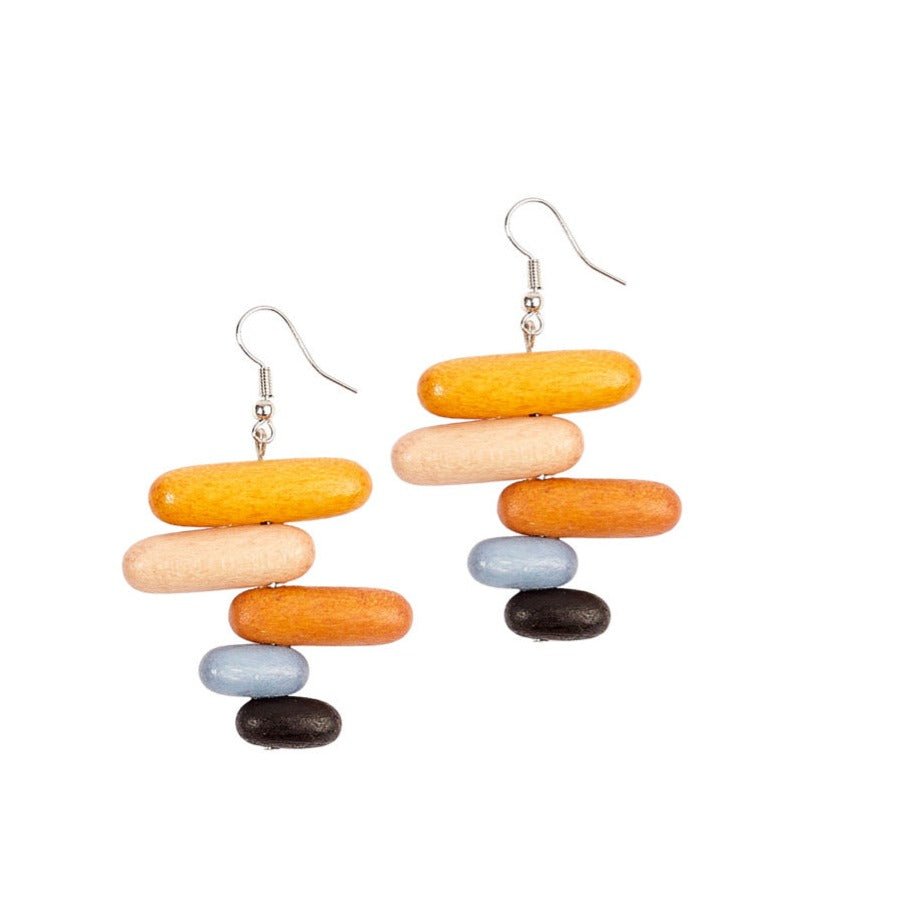 Orecchini Bahamas legno - caramello - Bijondo