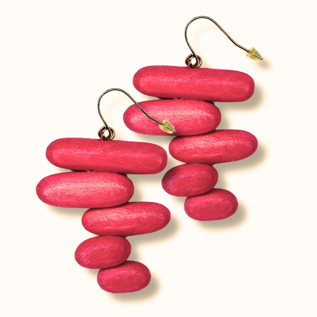 Orecchini Bahamas legno-orecchini-EW-fucsia-Bijondo