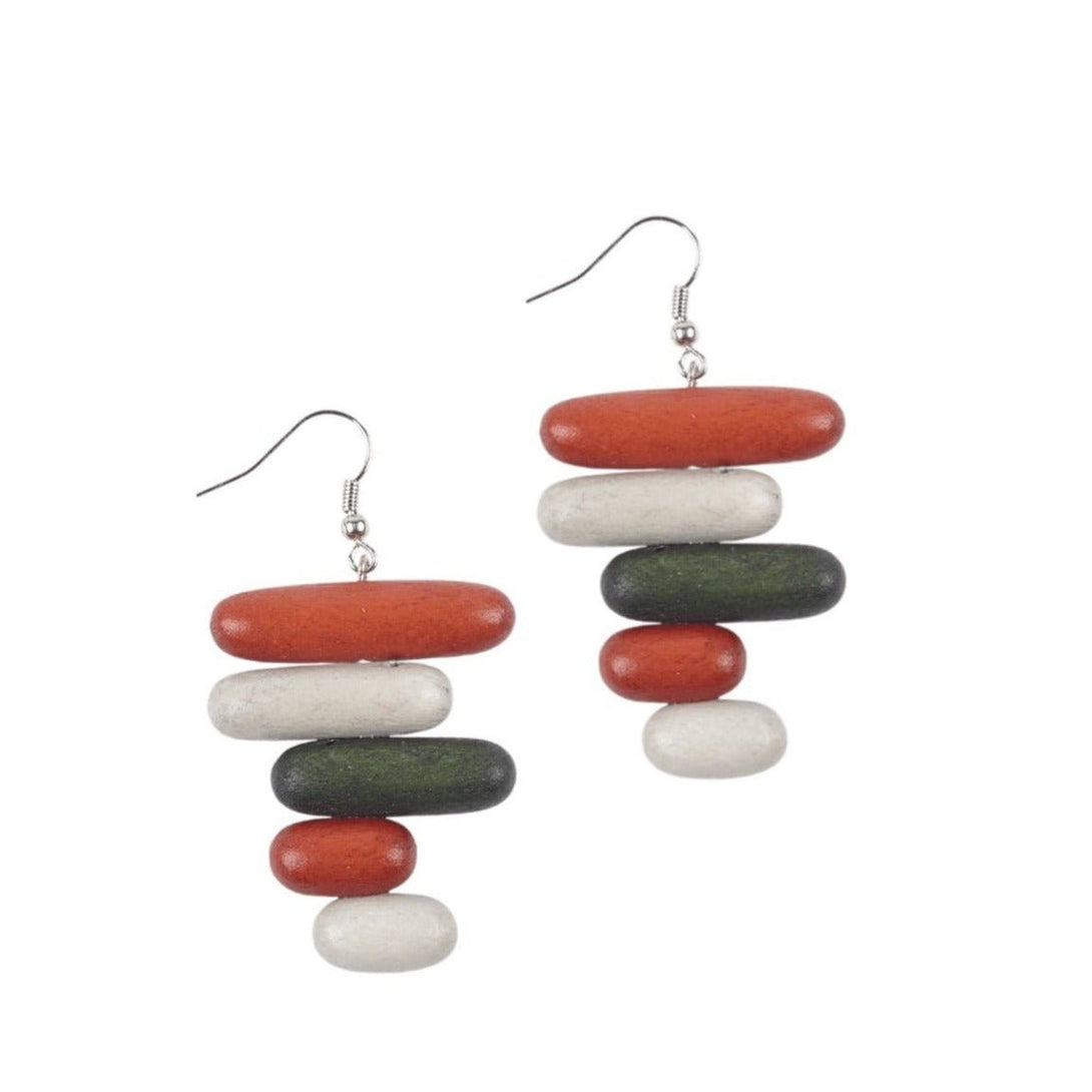 Orecchini Bahamas legno - verde - Bijondo