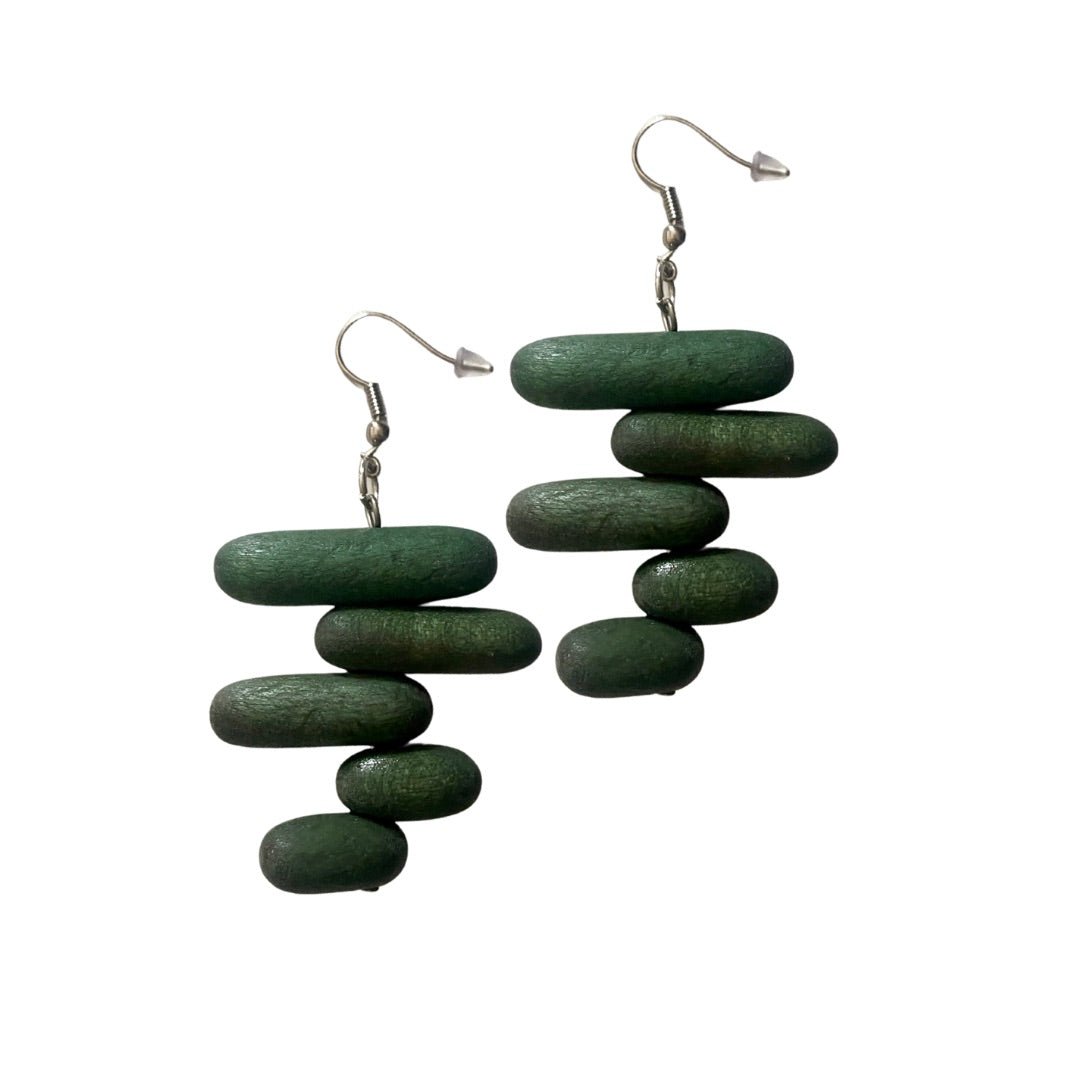 Orecchini Bahamas legno - verde oliva - Bijondo