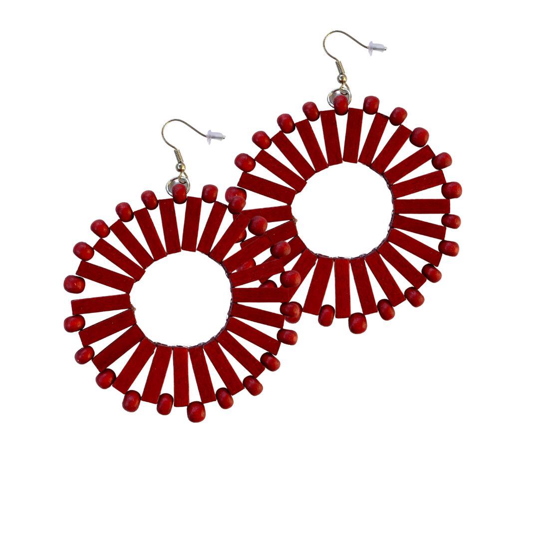 Orecchini Bed-Stuy - rosso - Bijondo