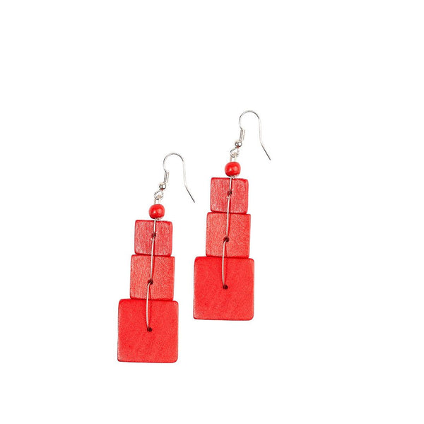 Orecchini Bora Bora Big - rosso - Bijondo