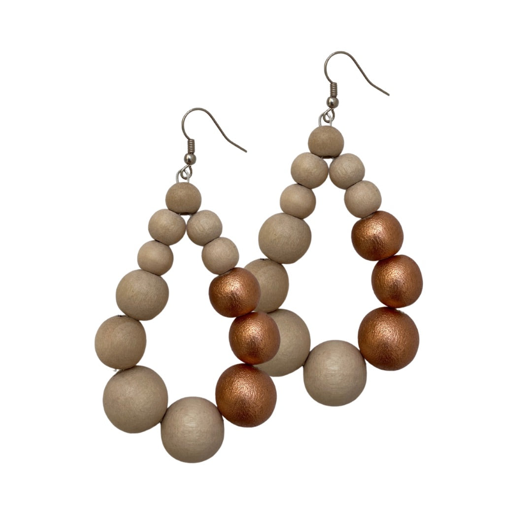 Orecchini Brasile Big legno Metallic-beige-Bijondo