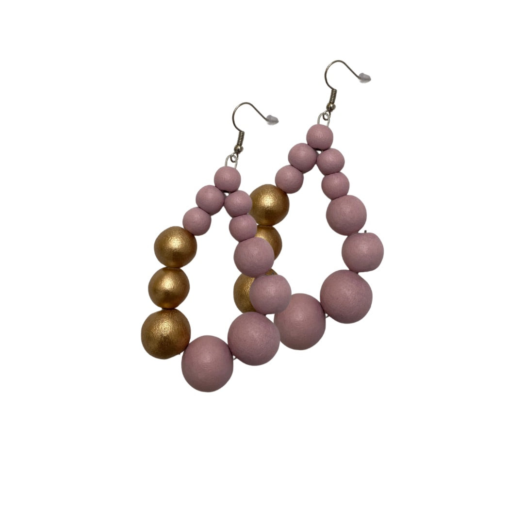 Orecchini Brasile Big legno Metallic-cipria-Bijondo