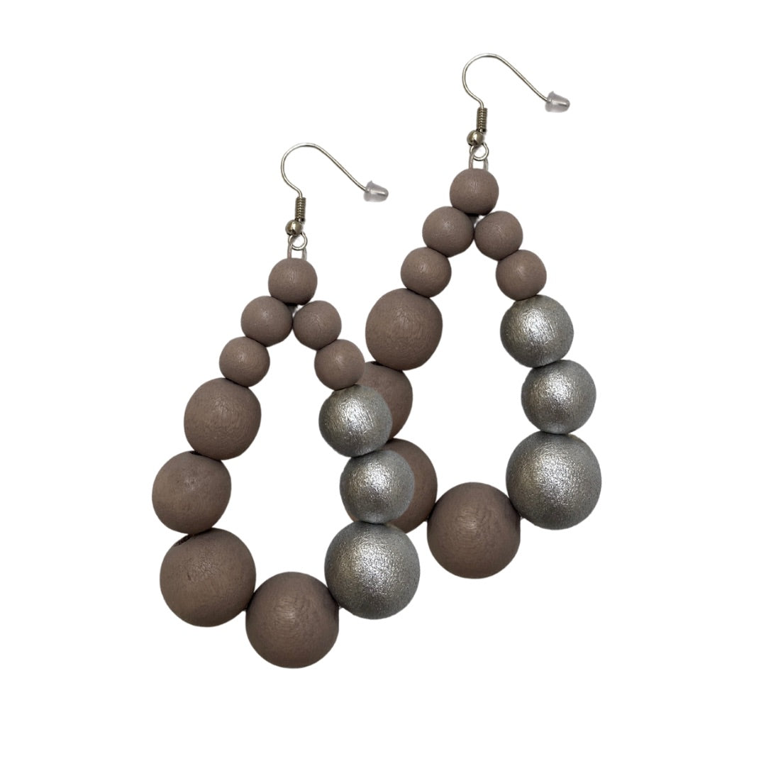 Orecchini Brasile Big legno Metallic-glicine-Bijondo