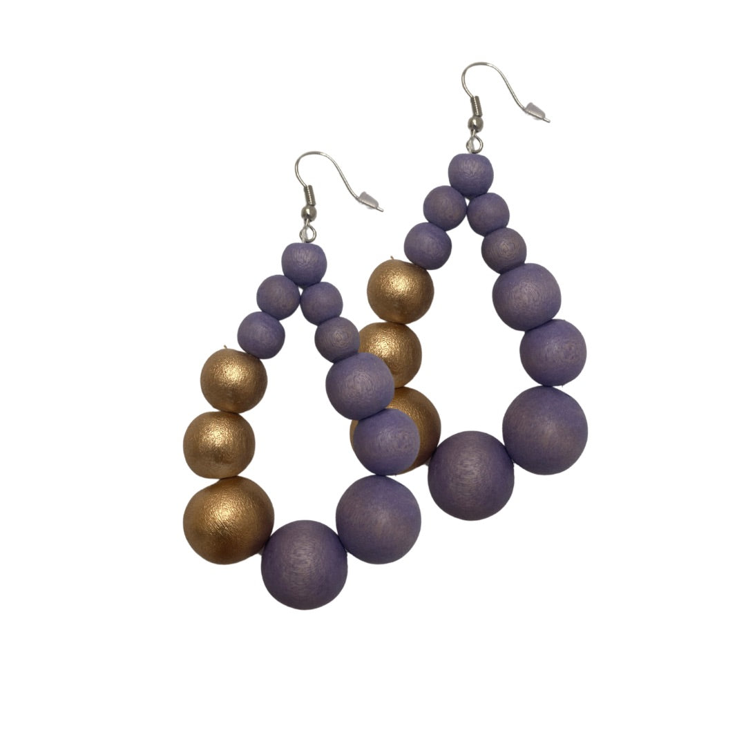 Orecchini Brasile Big legno Metallic-lilla-Bijondo