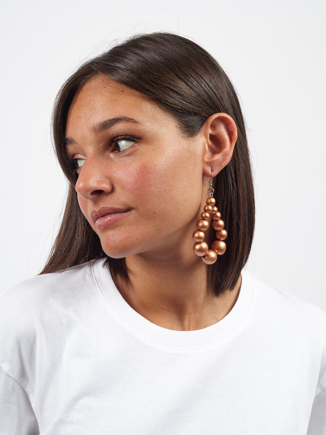 Orecchini Brasile Big legno Metallic-rame-Bijondo