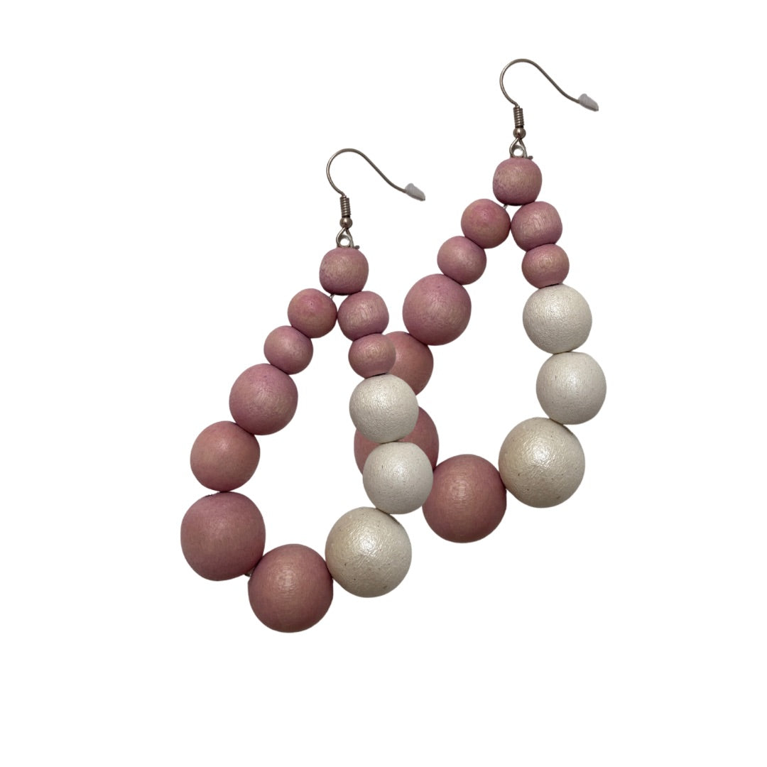 Orecchini Brasile Big legno Metallic-rosa barbie-Bijondo