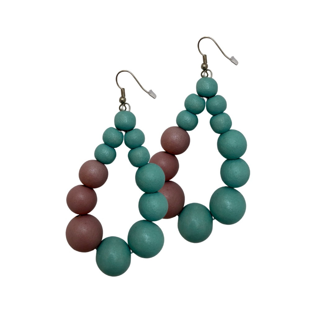Orecchini Brasile Big legno-acquamarina-Bijondo